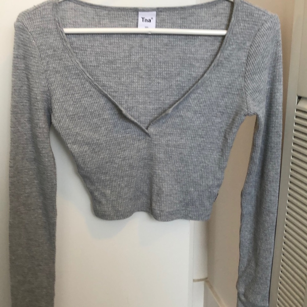 Aritzia TNA thermal scoop neck crop